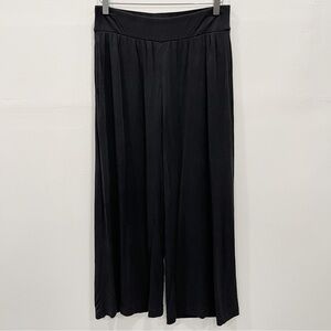 Eileen Fisher Black Wide Leg Flowy Silk Pants Wide Waistband X-Small